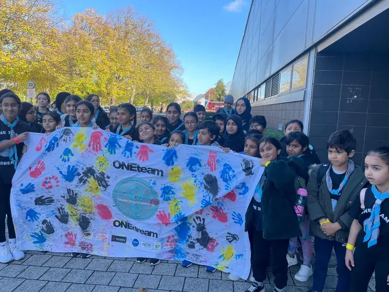 Young scouts at activity